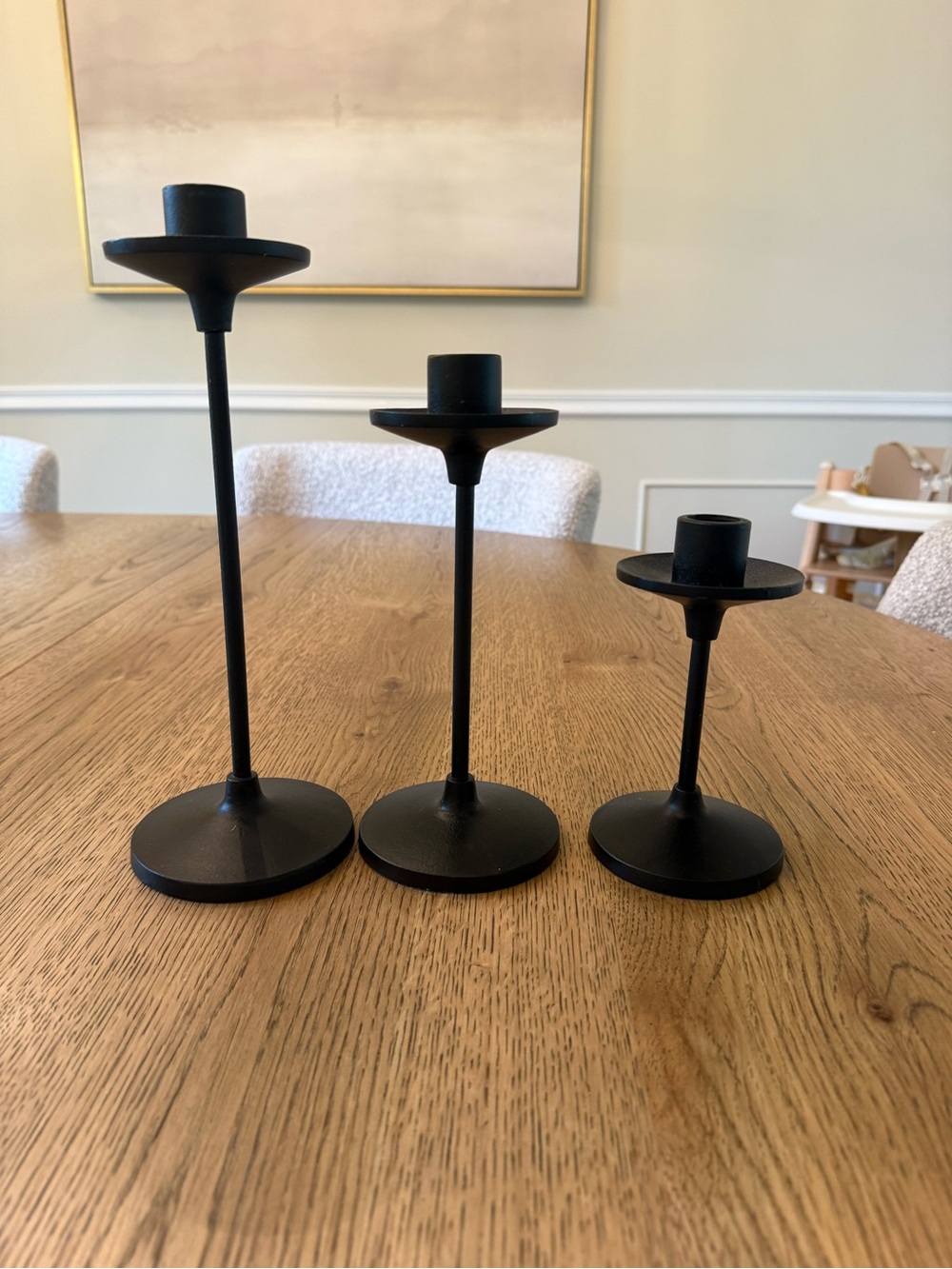 Threshold Black Iron Taper Candle Holder Set - 3-Piece